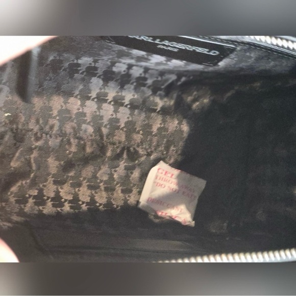 Karl Lagerfeld Black and Gray Satchel with Graphic Design - Picture 9 of 11